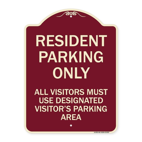 Parking Resident Parking Only All Visitors Must Use Designated Visitors Parking Area, BU-1824-23357